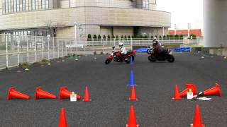 第１３４回　へなちょこライダー走行会１２　ゆかりちゃん　おおちゃん　８の字練習