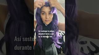 así sostengo la peluca cosplay por 6 horas sin que se mueva #cosplay #wigs #cosplayers #tips