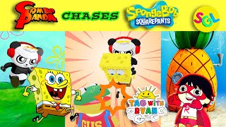 Tag with Ryan SpongeBob SquarePants | Combo Panda Chases SpongeBob | Ryan's World Game App SGL