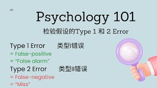 Psychology101|检验假设的Type 1 Error 和Type 2 Error