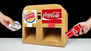 How to Make Burger King and Coca Cola Vending Machine from Cardboard