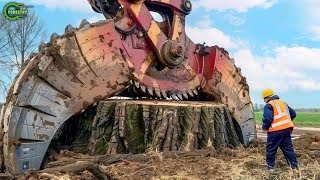 Extreme Dangerous Fastest Big Chainsaw Cutting Tree Machines | Monster Stump Removal Excavator #32