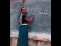 Russian teacher teaching kids how to say google