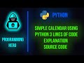 SIMPLE CALENDAR USING PYTHON | PYTHON | PROGRAMMING HERO