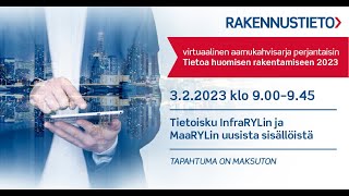 Virtuaalinen aamukahvi – Tietoisku InfraRYLin ja MaaRYLin uusista sisällöistä -tallenne 3.2.2023