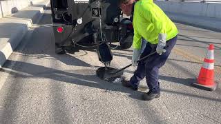 Pothole repair with CrackPro Mastic Mixer