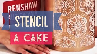 How To Stencil A Cake Using Royal Icing For An Amazing Gold Lace Pattern