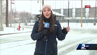 Oklahoma City snow crews working to clear roads as snowstorm continues