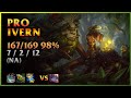 PRO Ivern Replay Played 167 98% games [jamaican banana] | KDA 7 / 2 / 12 JNG Master (NA)