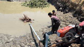 បូមទឹកចាប់ត្រី Pump water to catch fish