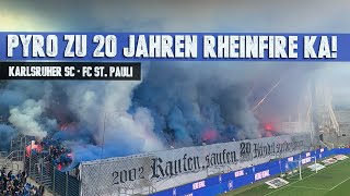 Karlsruher SC: Große Pyro-Show zu 20 Jahren Rheinfire Karlsruhe (12.11.2022)