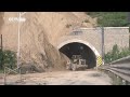 footage cliff collapses and blocks highway tunnel