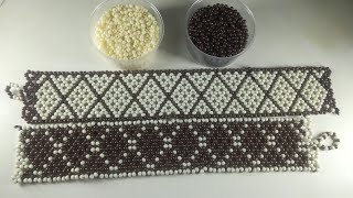 Part1 Zulu traditional Diamond beaded boarder and frame belt/bracelet tutorial pattern