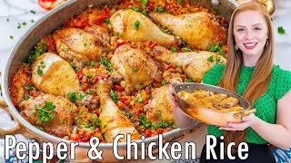 EASY One-Pot Pepper \u0026 Chicken Rice Recipe | with Smoked Paprika \u0026 Roasted Peppers