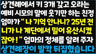 (신청사연) 상견례에서 키 3개 갖고 오라는 예비 시모의 말에 웃기만 하는 친정 엄마가 \