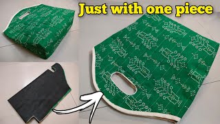 ⭐Just with one piece - Shopping bag cutting and stitching/ bag making at home/ DIY tote bag/ handbag