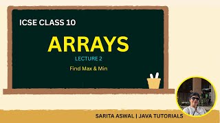 Array Program Logic (MAX & MIN) | Scanner Input, Display | ICSE Java | L2: Array Mastery