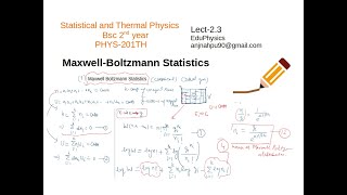 Maxwell-Boltzmann Distribution ||Statistical and Thermal Physics||Lect-2.3 ||