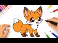 HOW TO DRAW A CUTE FOX STEP BY STEP 🦊❤️