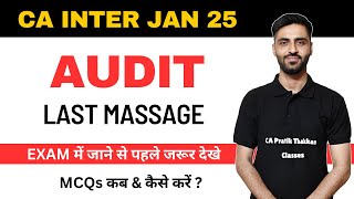 CA Inter AUDIT Last Message for Exemption  Paper Prediction CA Inter Jan 25 Important Chapters