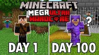 I Survived 100 Days in Mega Ultra Hardcore Minecraft... Minecraft Hardcore 100 Days