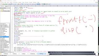 conversion of matlab code to python code (EXAMPLE)