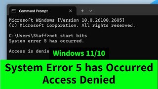 System Error 5 has occurred. Access is Denied | Command Prompt Error |Quick FIX