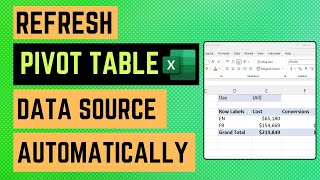 Refresh Pivot Table Data Source Automatically using Tables