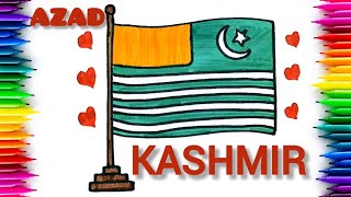 Kashmir day easy drawing | how to draw jammu and Kashmir flag | Kashmir ka jhanda