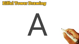 How to Draw Eiffel Tower🗼from A letter l Eiffel Tower Drawing Step-by-step for Beginners in Easy Way