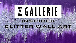 Easy Z Gallerie Inspired Glitter DIY Wall Art | Glam Glitter Wall Art DIY | Bling Canvas Art