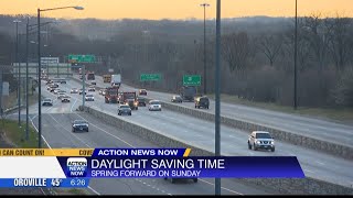 Daylight saving time begins Sunday; set clocks ahead 1 hour
