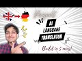 AI Language Translator Built from Scratch - AI basic project