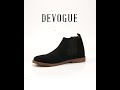 devogue black suede cow leather chelsea boots 8011 black