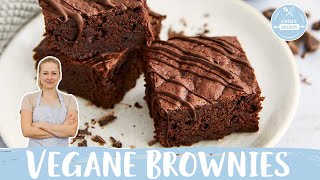 Vegane Schoko Brownies 🍫 | Saftige Schokoladenschnitten ohne Butter und Ei | Einfach Backen