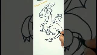 how to draw a dragon easy|| drawing tutorial ||#shorts ||#youtubeshorts ||#viral