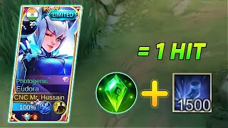 EUDORA WITH 1500 STACKS DIRE HIT AND HOLY CRYSTAL IS BROKENNN | Mlbb