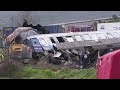 live site of train collision in greece