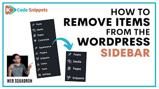 Remove Items from Wordpress Dashboard Sidebar - Code Snippets -CodeSnippets