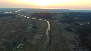 梨屋ショップセレクト　観光ch 　最上川　鳥海山　夕日　酒田市　空撮