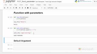 function parameters - Introduction to Python: Absolute Beginner Module 2 Video 3