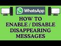How to Enable or Disable Disappearing Messages on WhatsApp | PC Tutorial