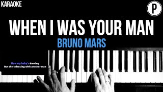 Bruno Mars - When I Was Your Man Karaoke Slowed Acoustic Piano Instrumental Cover Lyrics