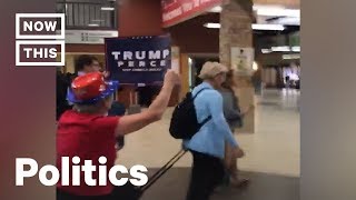 Elizabeth Warren Smiles as Trump Supporters Harass Her in Airport | NowThis