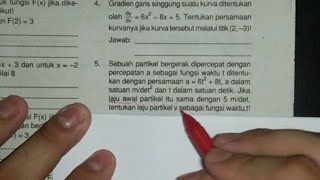 Sebuah partikel bergerak dipercepat dengan percepatan a sebagai fungsi waktu t ditentukan dengan