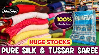 Pure Bishnupuri Silk, Murshidabad Silk, Tussar Batik Print, Linen, Khadi Cotton Saree Manufacturer