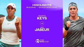 Madison Keys vs. Ons Jabeur  | 2024 Madrid Quarterfinal | WTA Match Highlights