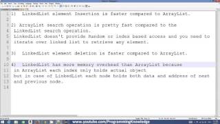 Java Tutorial For Beginners 33 Difference between LinkedList vs ArrayList in Java