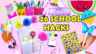 DIY: 26 FUN AND USEFUL SCHOOL SUPPLIES! BACK TO SCHOOL HACKS