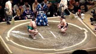 Asahisho (0-1) - Satoyama (1-0) , Sumo : Hatsubasho ' 14